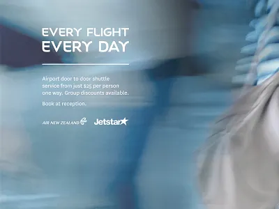 Evey Flight Every Day flight hotel lift shuttle signage