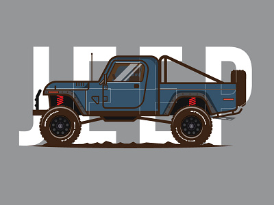 Jeep CJ8 Scrambler cj8 flatdesign icon iconographer jeep scrambler vector