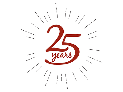 25 Years 25 anniversary burst celebrate milestone number type years