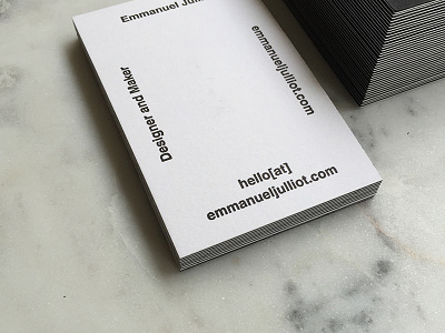 Business Card black business cards letterpress print white