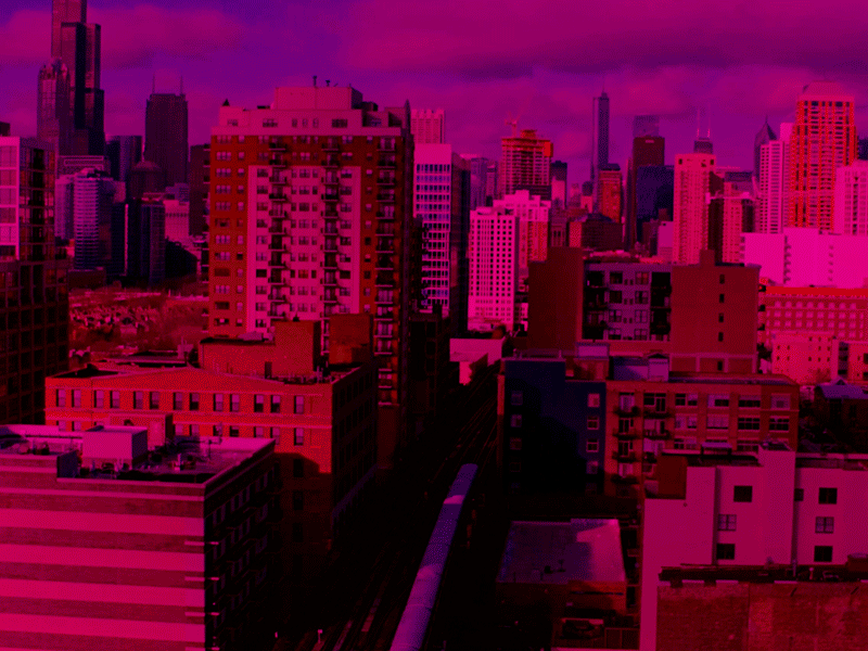 Peak'n aerial animation chicago city drone eye handdrawn motion graphics