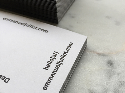 Business Card black business cards letterpress print white