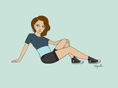 Brown Eyed Girl art brown eyes brunette converse drawing girl illustration made with paper pretty ray of light design sketch