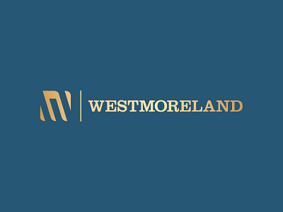 Westmoreland Co. blue branding gold icon logo money navy wealth wordmark