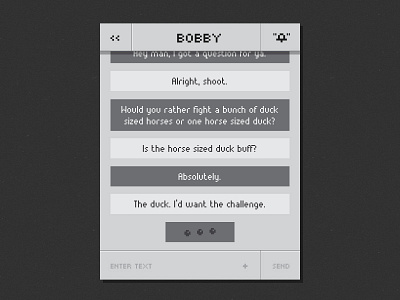 Daily UI - Day 13 daily direct duck horse message pixel retro text ui