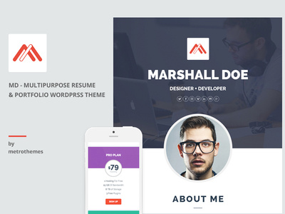 MD – Multipurpose Portfolio WordPress Theme creative cv flat md metrothemes onepage parallax personal portfolio resume template themeforest