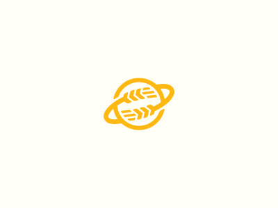 Organic Planet food healthy line logo mark minimal organic planet saturn sign symbol wheat