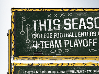 Chalkboard Illustration chalk espn football illustration infographic wood