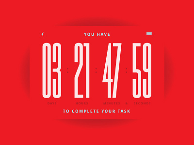 Daily UI - Day 14 countdown daily red task timer ui