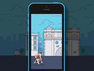 Cycle Safe App app behance bike biker city cycle safe dribbble ios loading screen presentation splash screen