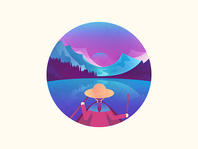 Northern Lakes early icon illustration lake morning north sunrise