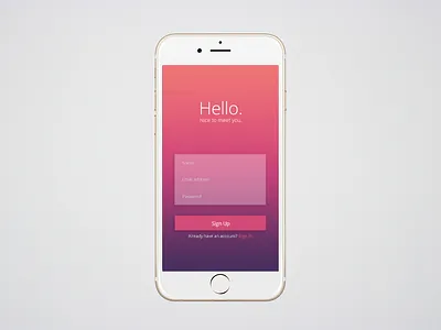 Daily UI 001 - Sign Up 001 daily ui mobile sign up ui