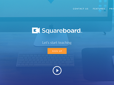 Landing page blue cta gradient landing page logo play ui web