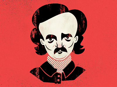 Portrait of Edgar Allan Poe illustration portrait texture