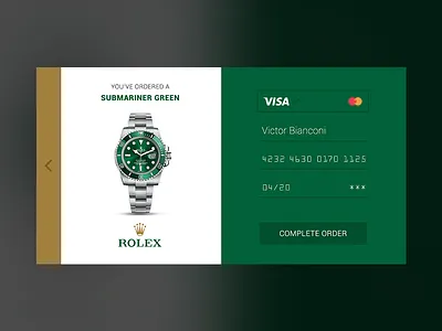 Daily UI #002 - Credit Card Checkout daily rolex ui