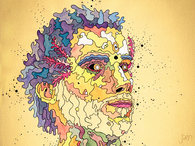 Jartolotl axolotl colorful dots face illustration molecular pop surrealism portrait surreal surrealism