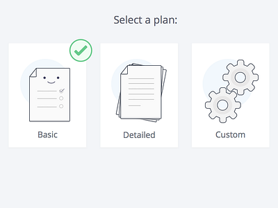 Enrollment Flow Options choices documents enroll flow gear icons illustration paper vector