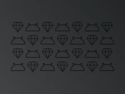 Android + Sketch android android head diamond sketch sketch logo