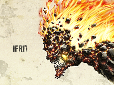 #31DaysofMonsters DAY 15: Ifrit 31daysofmonsters creature demon djinn firedemon halloween horror horrormacabre ifrit illustration monster scary