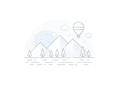 Empty state Illustration 2016 clouds empty state illustration line minimal mountains peru sketch travel tree vector