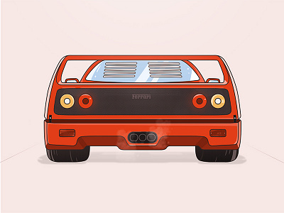 Ferrari F40 autovehicle back car drawing f40 ferrari illustration italia speed supercar