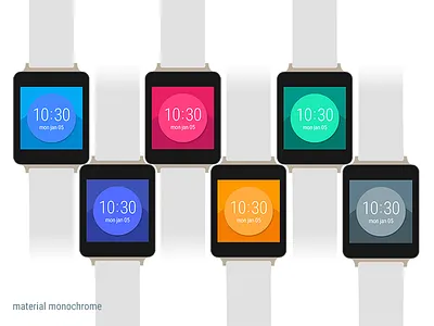 Bold watch face Monochrome Palette android android wear lg g watch material design palette photoshop ripple smart watch smartwatch watch watch face watchface