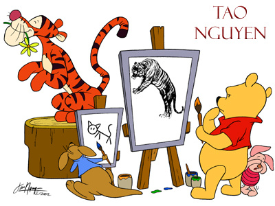 Tao Nguyen's Colored Winnie The Pooh Concept Art cartoon characterdesign conceptart disney painting piglet roo sketchdrawing taonguyen tiger tigger winniethepooh