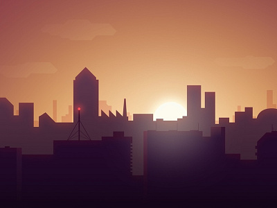 Evening city city illustration sunset wallpaper