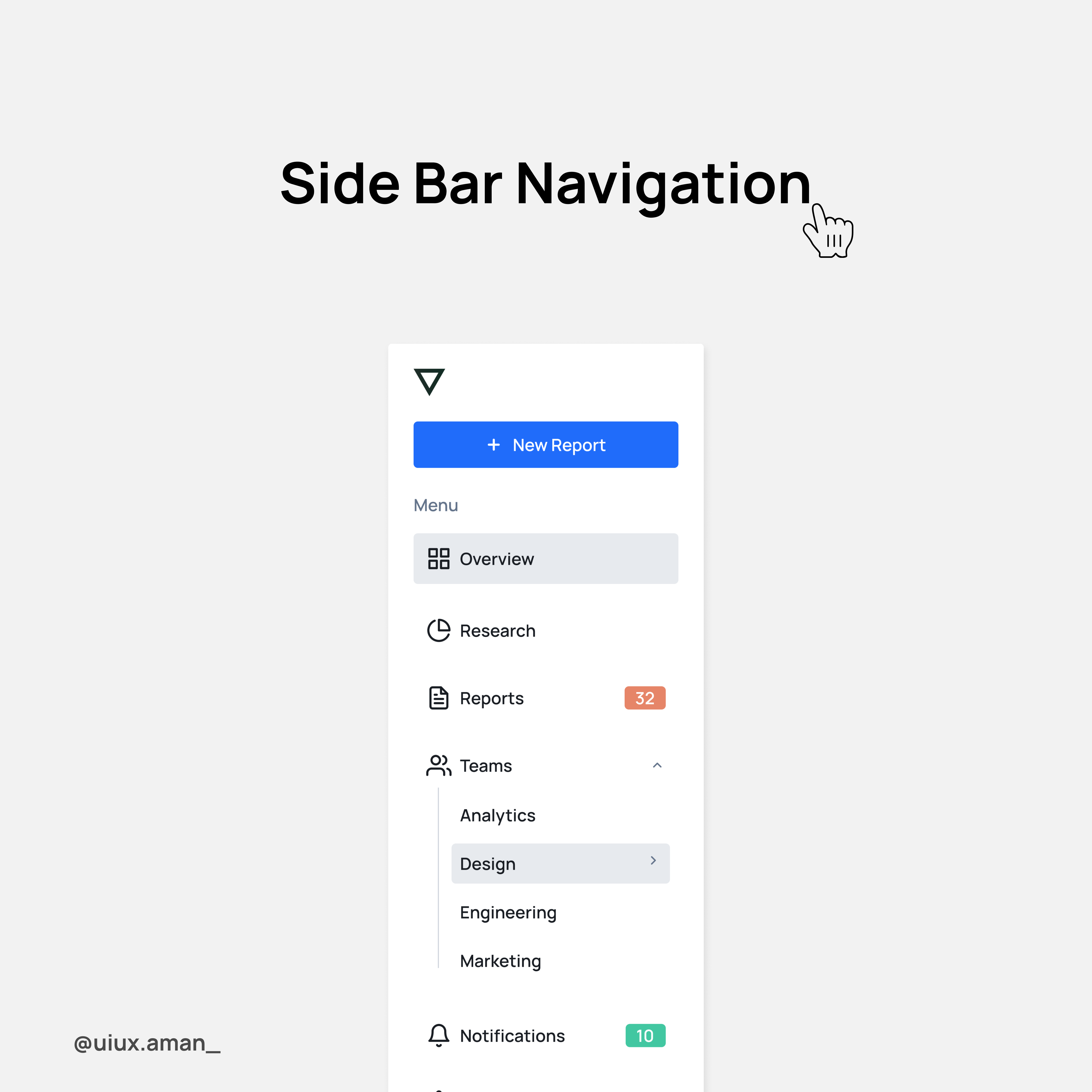 Side Nav Bar UI Design 3d animation branding dasboard design figma graphic design illustration logo navbar navigation navigationbar ui ux vector web design