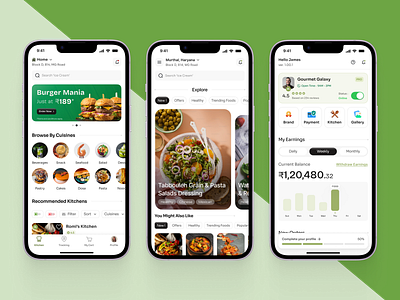 GreenBite Food App app design design food food app ios mobile app recipe restaurant ui ux