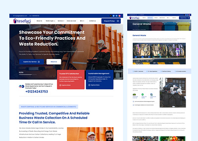 Waste management company landing page banking ui clean ui corporate dumpster rental finance fintech landing page payment ui product design recycle waste waste management waste management branding waste management company waste management website web design