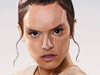 Rey digital study daisy ridley digital art illustration portrait rey star wars study