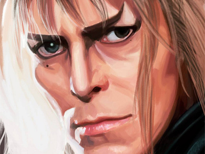 David Bowie tribute complete actor david bowie digital art illustration jareth the goblin king labyrinth musician portrait tribute