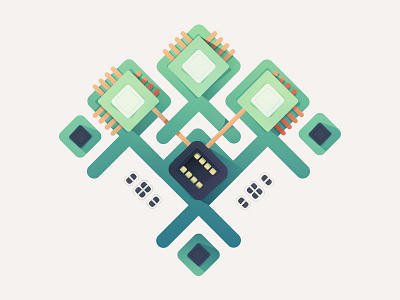 Microchippin' chip circuit computer computer chip electricity green hardware pattern silicon tech technology