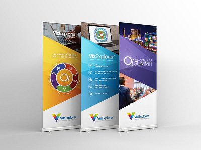 Pop-Up Banner Stand Design banner color corporate info graphic oi summit summit trade show vizexplorer