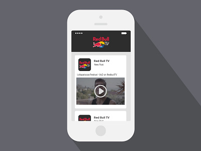 RedBullTV app 2d app chat design icon illustrator iphone mobile redbull smartphone twitter ui