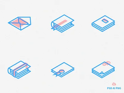 Set of Free Isometric Line Icons design free freebie icon icons isometric outline psd stationary vector