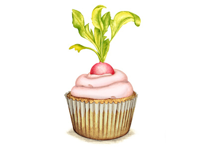 Culinary trends culinary cupcake editorial food illustration radish trending trends volkskrant