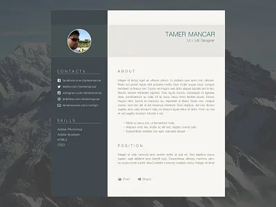 User Profile Page clean design page profile user