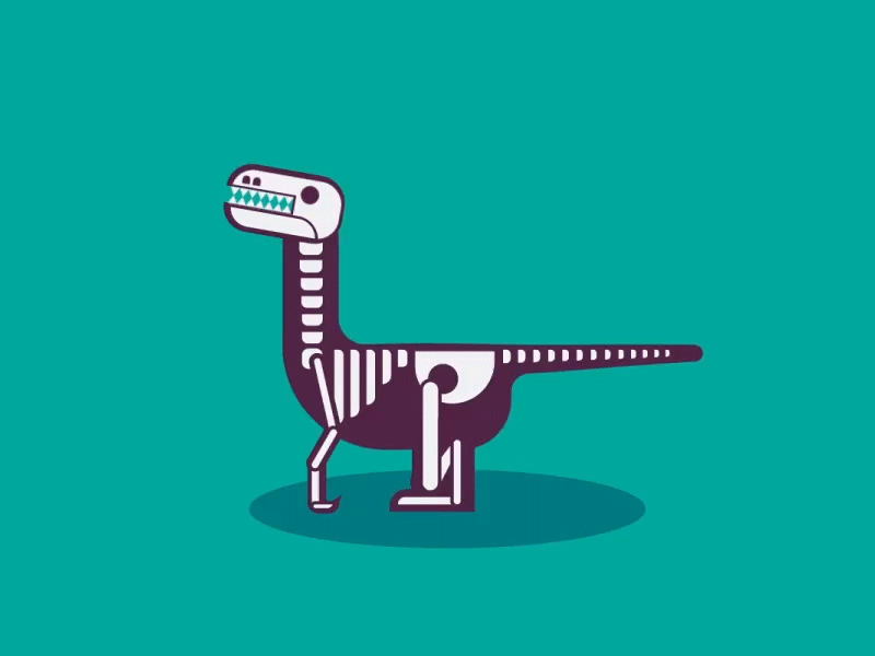 Skeleton 2d angry animationb2b bones dinosaur flat gif skeleton