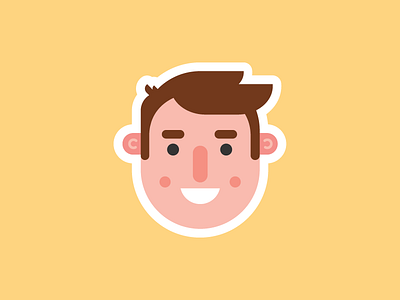 character sticker bold boy cartoon character flat illustration man sticker