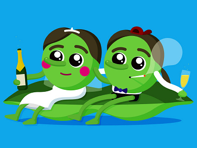 Two peas in a pod a card champagne green hippie in peas pod simple smoke two wedding