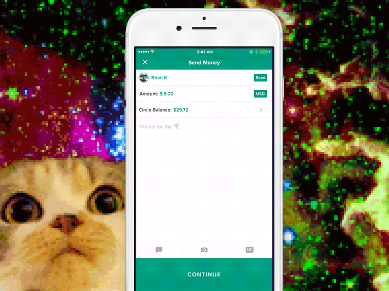 Circle x Giphy app circle gif giphy ios money payment