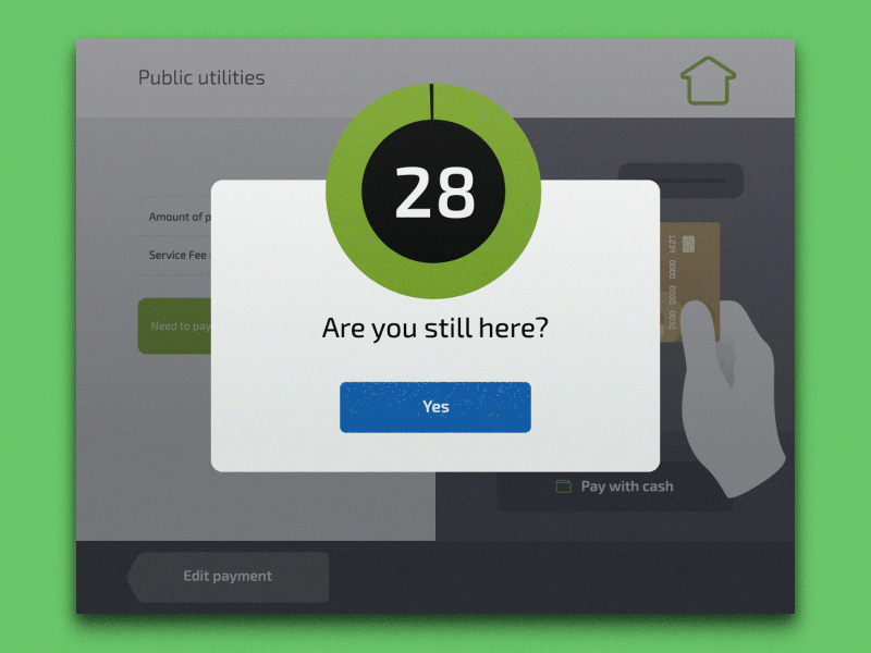 Interactive Kiosk Timer Window animation clean finance flat gif kiosk money payment service terminal timer waiting