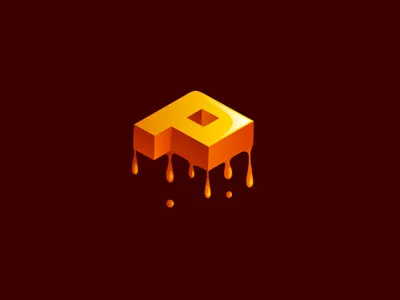 P - Fluid (wip) 3d drop fluid game liquid logo mark play splash square symbol type