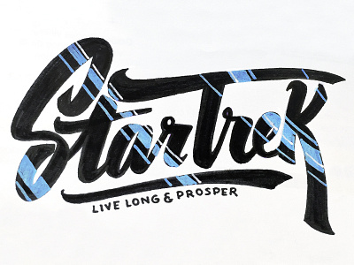 Star Trek brush type hand lettering lettering live long and prosper metal space star trek trek trekkie type typography