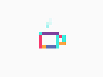 Pixel coffee branding coffee colors developer digital pixels web