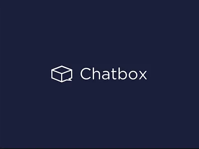 Chatbox box chat flat icon logo logotype shape simple space type white wip