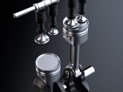 SINGLE_OVERHEAD 3d animation cam cinema4d engine gif piston