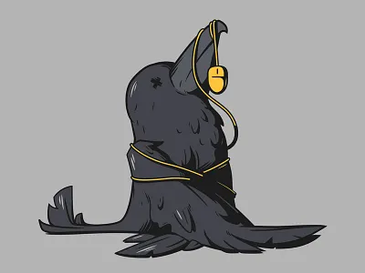 Crow 2 404 bird black crow illustration